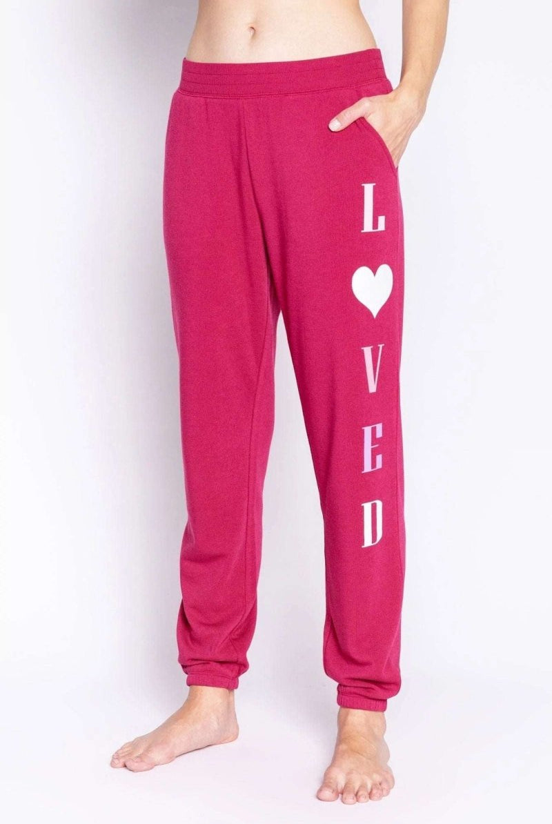 Shop PJ Salvage PJ Salvage Feeling Loved Sweatpants Jogger Bottoms for women – premium loungewear and festival fashion at Spoiled Brat