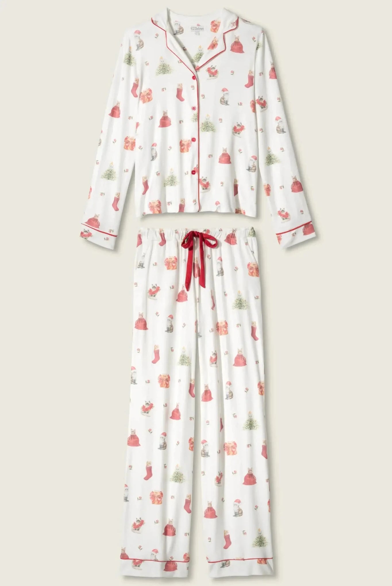 Shop PJ Salvage PJ Salvage Feline Festive Cat Print Christmas PJ Set Pyjamas for women – premium loungewear and festival fashion at Spoiled Brat