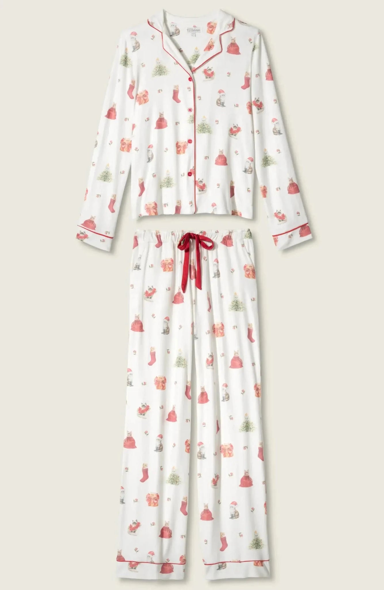 Shop PJ Salvage PJ Salvage Feline Festive Cat Print Christmas PJ Set Pyjamas for women – premium loungewear and festival fashion at Spoiled Brat