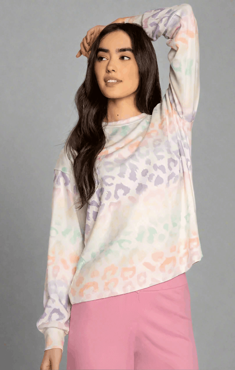 Shop PJ Salvage PJ Salvage Gradient Good Vibes Sweatshirt Sweater for women – premium loungewear and festival fashion at Spoiled Brat