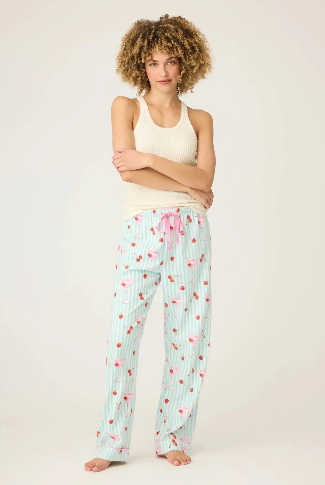 Shop PJ Salvage PJ Salvage Ma Cherie Cherry Print Flannel PJ Pants Pyjamas for women – premium loungewear and festival fashion at Spoiled Brat