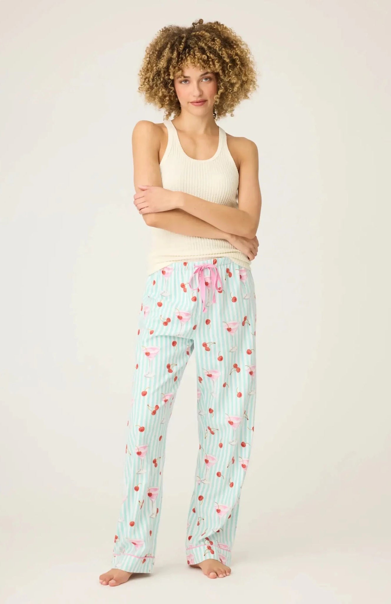 Shop PJ Salvage PJ Salvage Ma Cherie Cherry Print Flannel PJ Pants Pyjamas for women – premium loungewear and festival fashion at Spoiled Brat