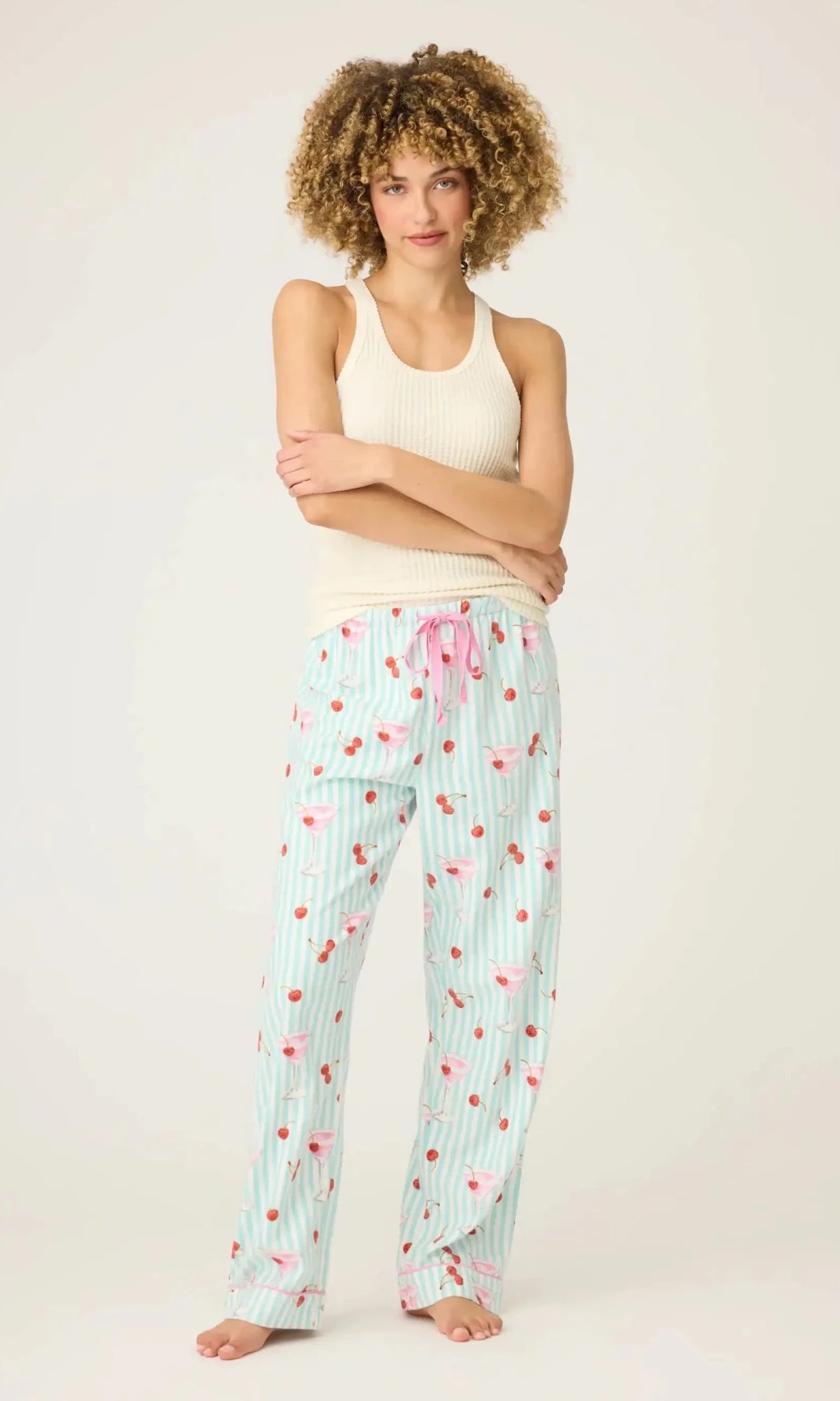 Shop PJ Salvage PJ Salvage Ma Cherie Cherry Print Flannel PJ Pants Pyjamas for women – premium loungewear and festival fashion at Spoiled Brat