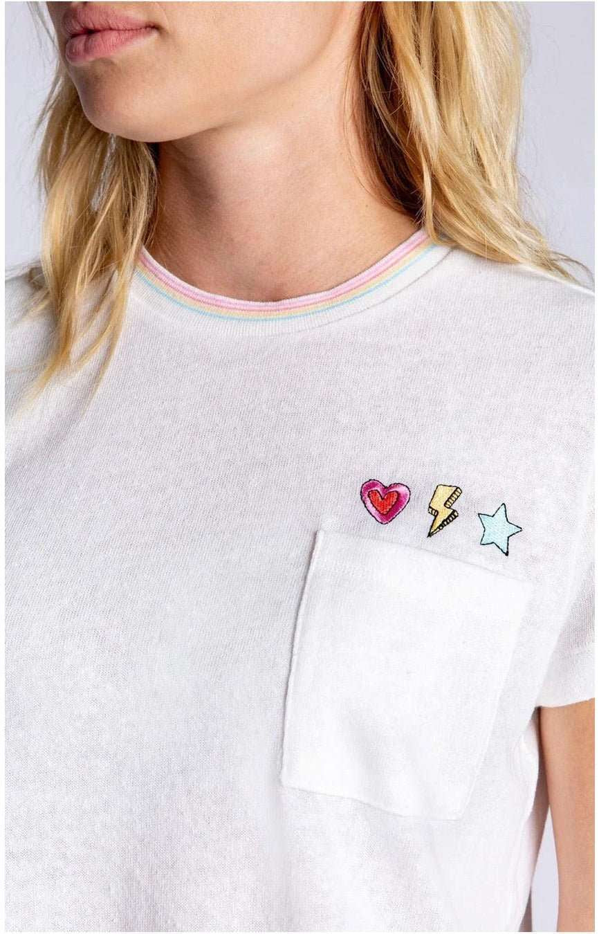 PJ Salvage One Love Embroidered T-Shirt T-Shirt by PJ Salvage as seen on celebrities