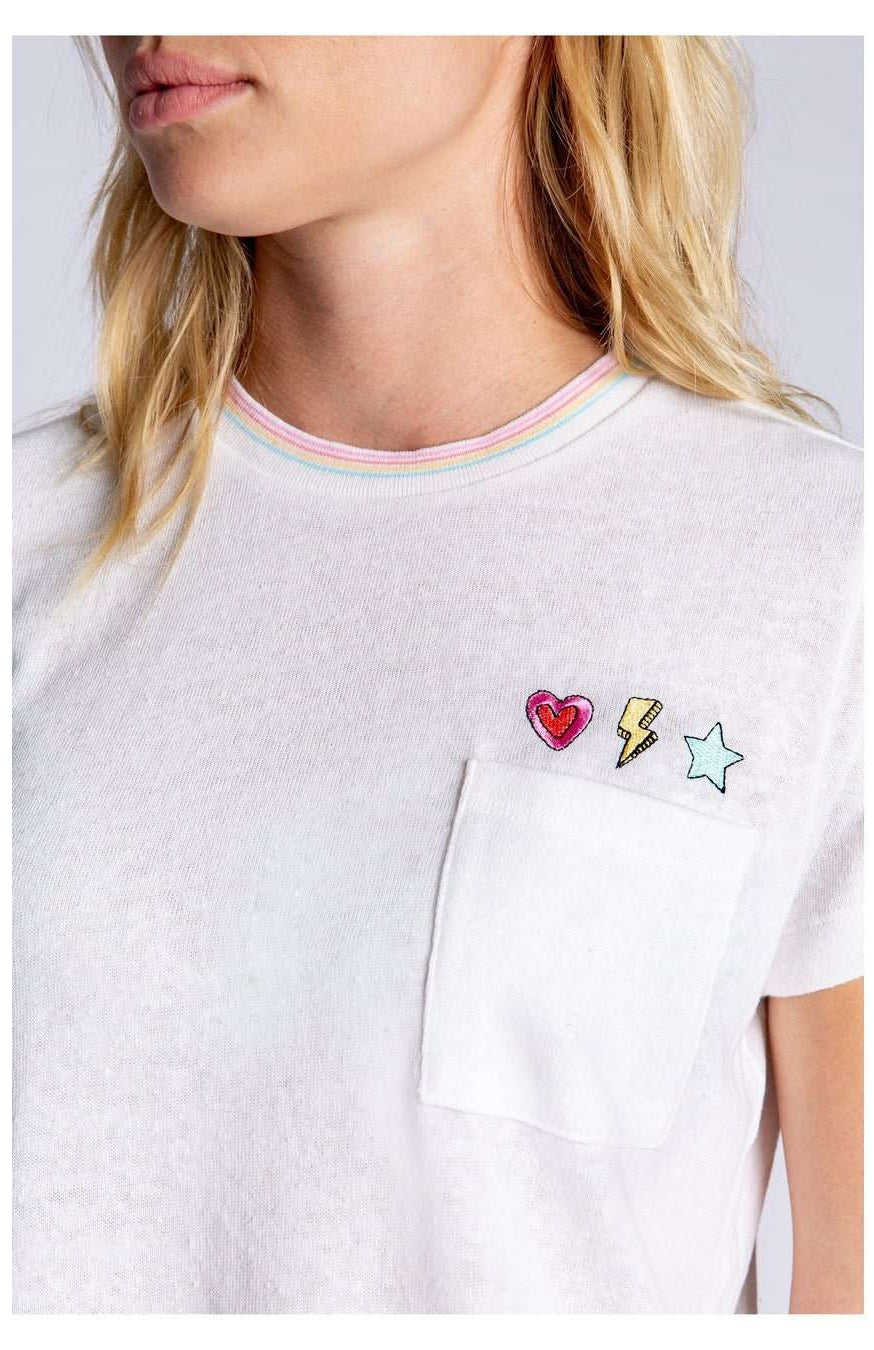 PJ Salvage One Love Embroidered T-Shirt T-Shirt by PJ Salvage as seen on celebrities