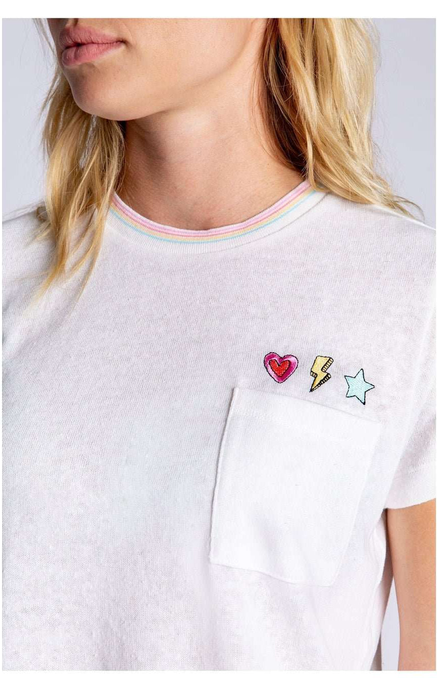 PJ Salvage One Love Embroidered T-Shirt T-Shirt by PJ Salvage as seen on celebrities