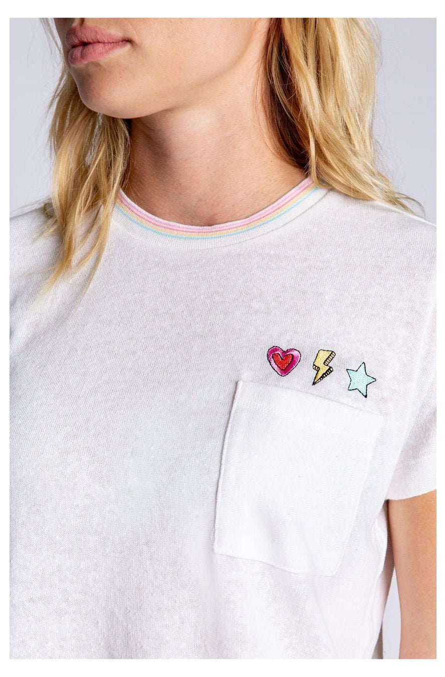 PJ Salvage One Love Embroidered T-Shirt T-Shirt by PJ Salvage as seen on celebrities