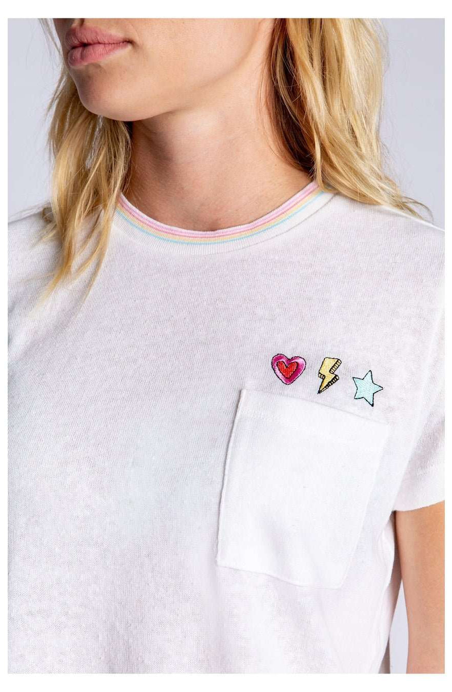 PJ Salvage One Love Embroidered T-Shirt T-Shirt by PJ Salvage as seen on celebrities