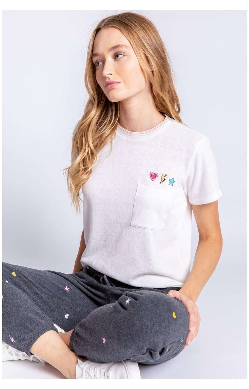 PJ Salvage One Love Embroidered T-Shirt T-Shirt by PJ Salvage as seen on celebrities