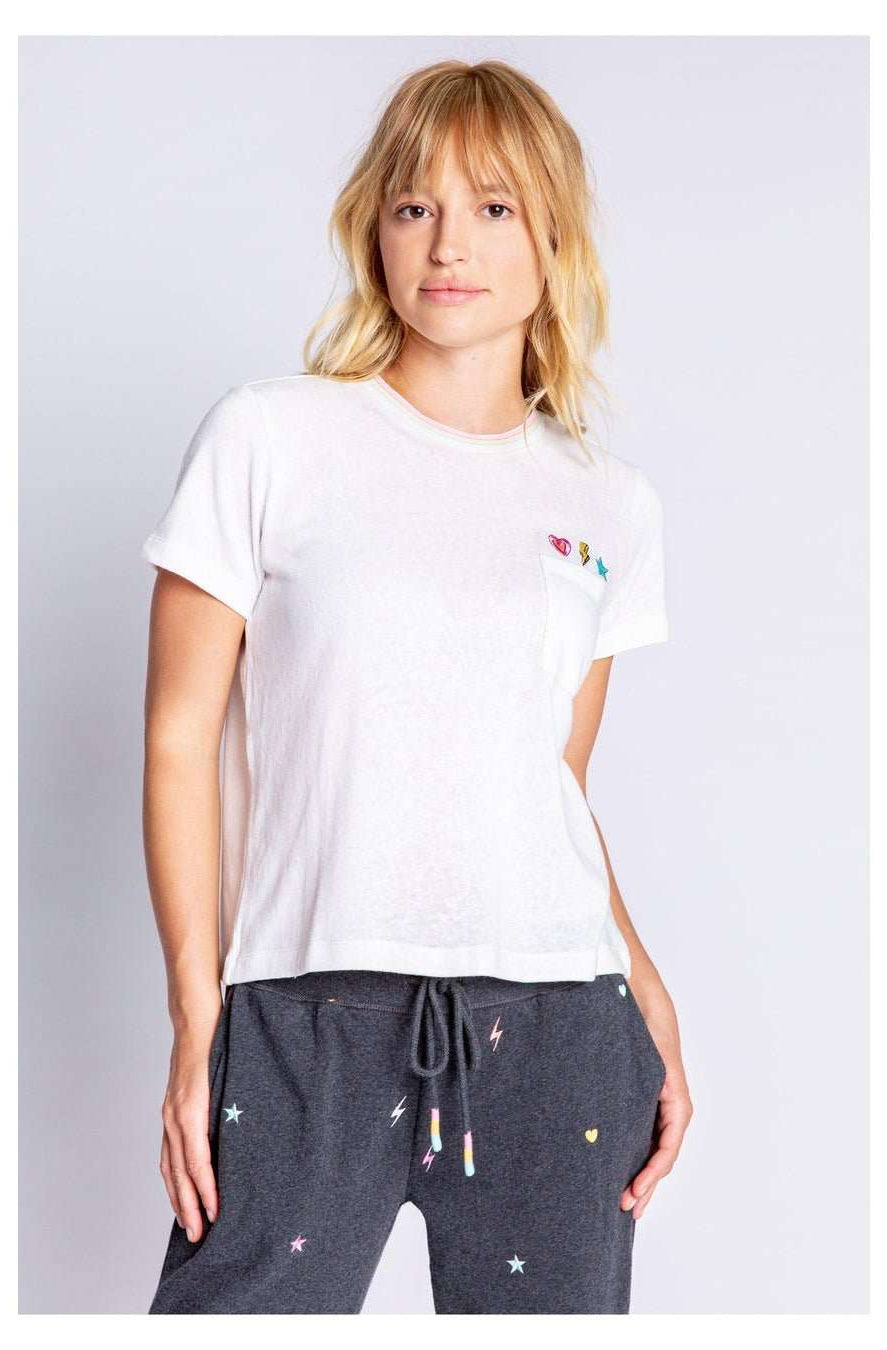 PJ Salvage One Love Embroidered T-Shirt T-Shirt by PJ Salvage as seen on celebrities