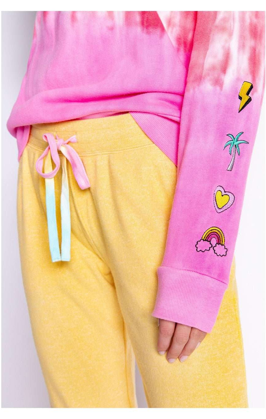 PJ Salvage One Love Ombre Tie Dye Crew Neck Long Sleeve Sweater Sweater by PJ Salvage as seen on celebrities