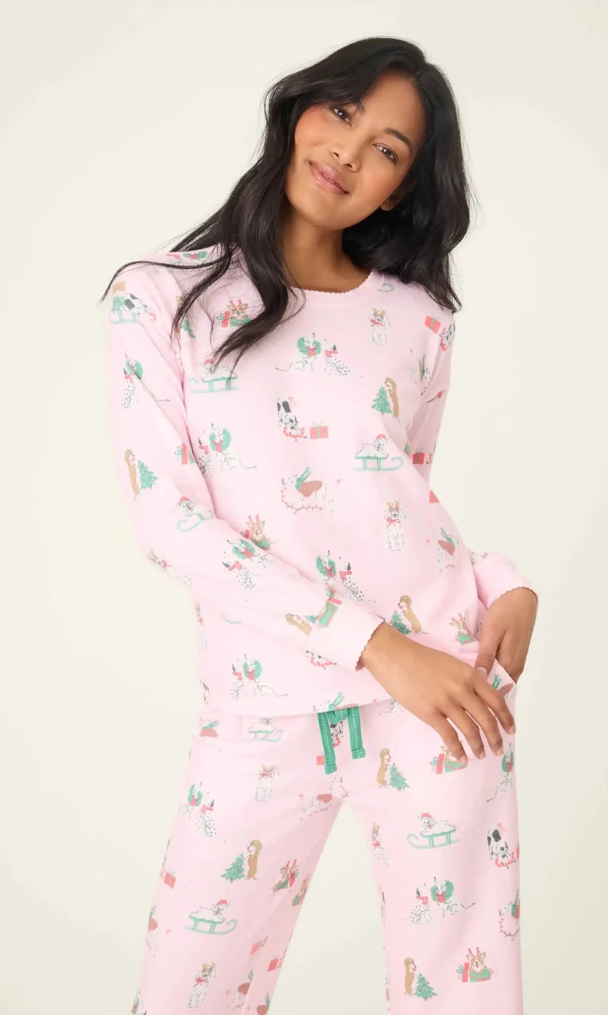 PJ Salvage Peace & Pawlidays Dog Print PJ Top by PJ Salvage – Pyjamas – Pink | Spoiled Brat UK