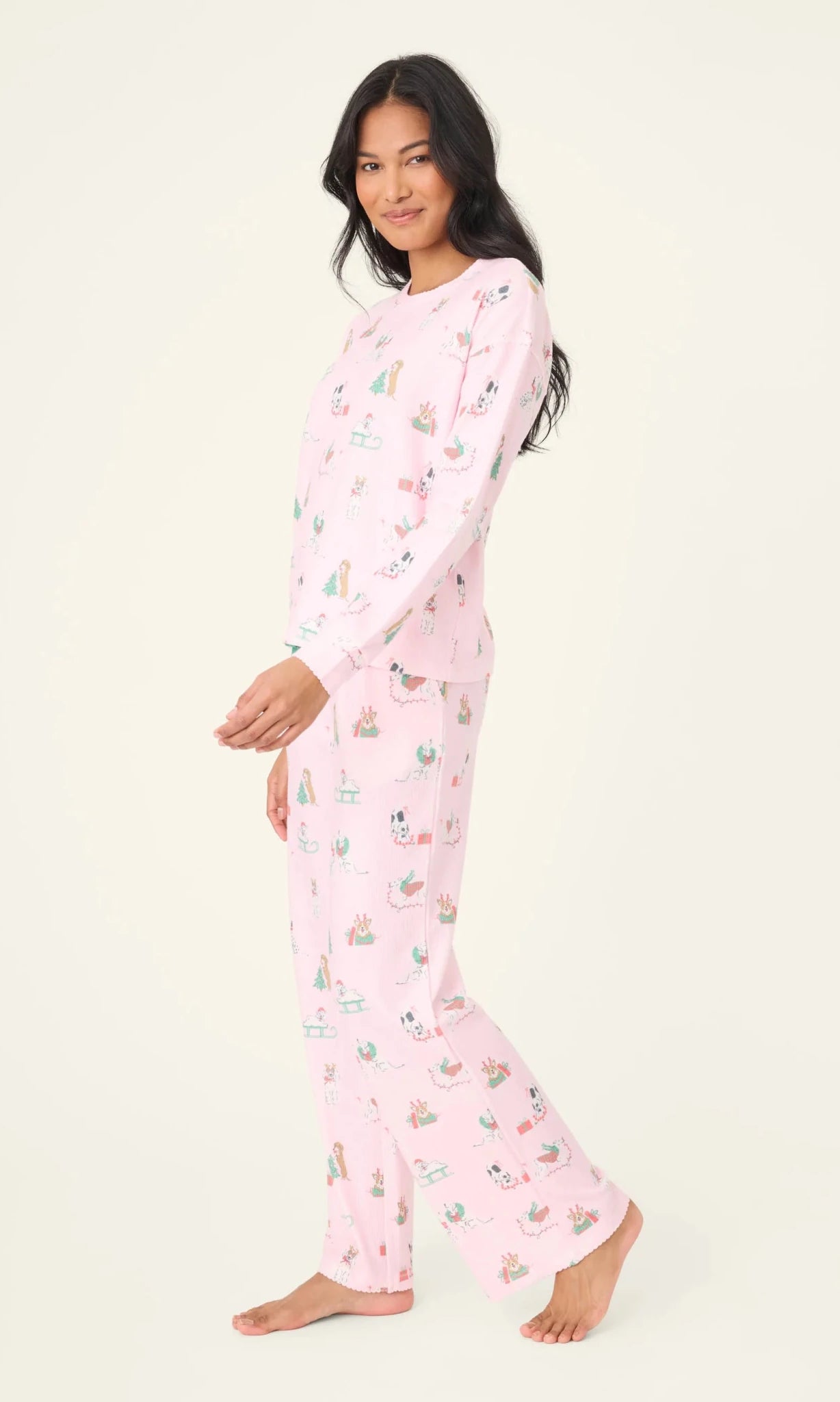 PJ Salvage Peace & Pawlidays Dog Print PJ Top by PJ Salvage – Pyjamas – Pink | Spoiled Brat UK
