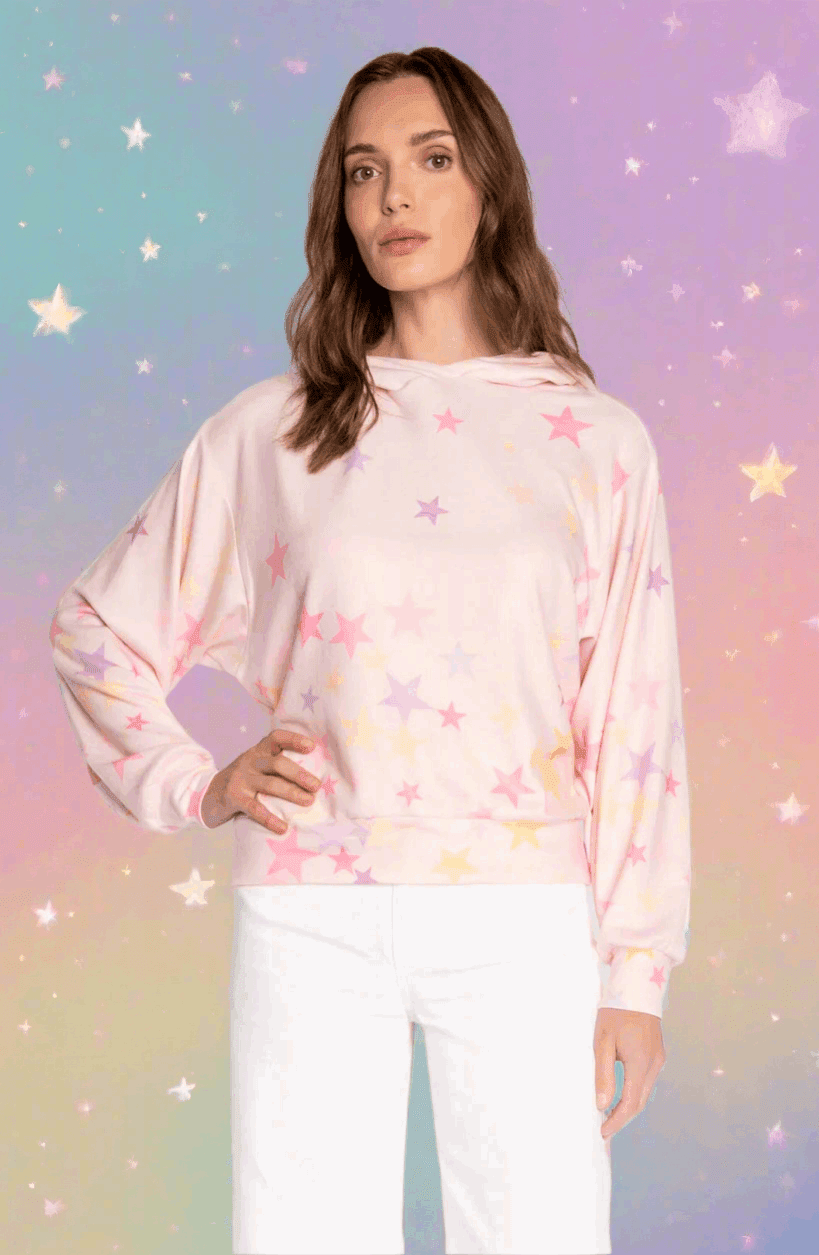 PJ Salvage Peach Party Star Hoodie by PJ Salvage – Hoodie – S | Spoiled Brat UK