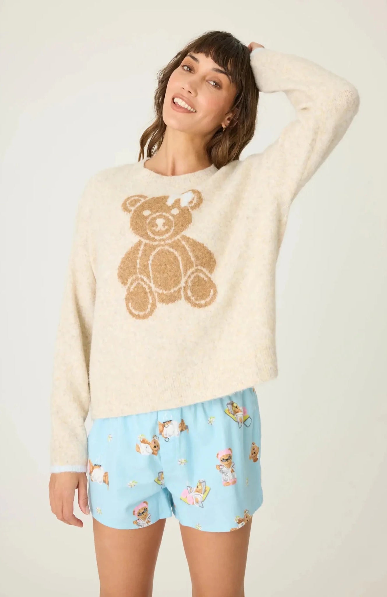 Shop PJ Salvage PJ Salvage Teddy Bear Graphic Snuggle Sweater Sweater for women – premium loungewear and festival fashion at Spoiled Brat