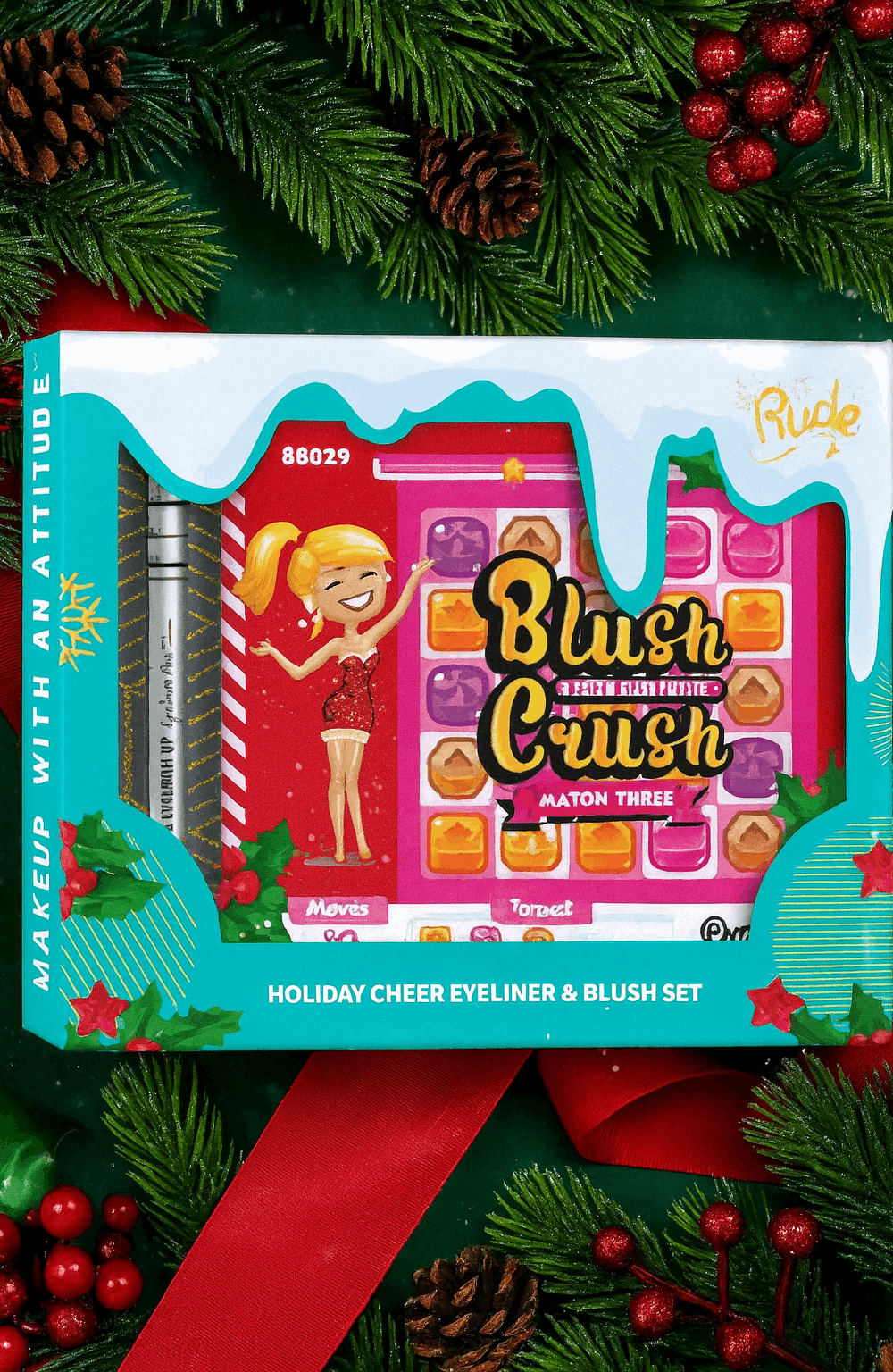 Shop Rude Cosmetics Rude Cosmetics Holiday Cheer Eyeliner & Blush Gift Set Beauty Kit for women – premium loungewear and festival fashion at Spoiled Brat