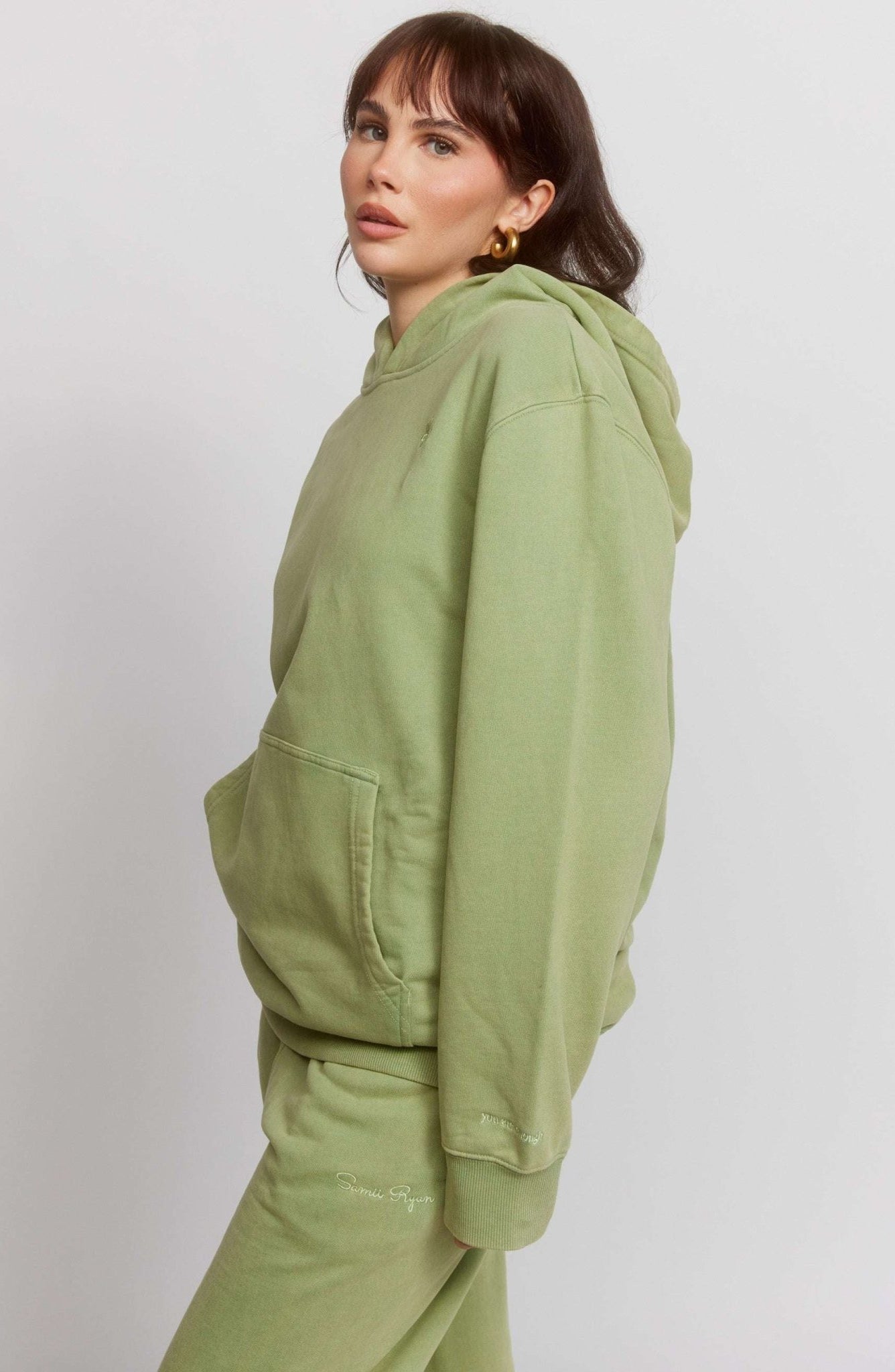 Samii Ryan Olive Hoodie by Samii Ryan – Hooded Sweatshirt – S | Spoiled Brat UK
