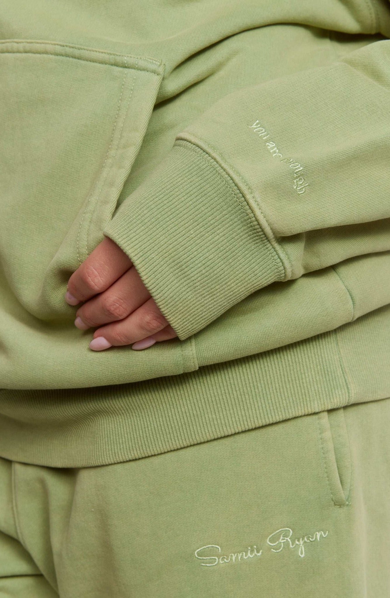 Samii Ryan Olive Hoodie by Samii Ryan – Hooded Sweatshirt – S | Spoiled Brat UK