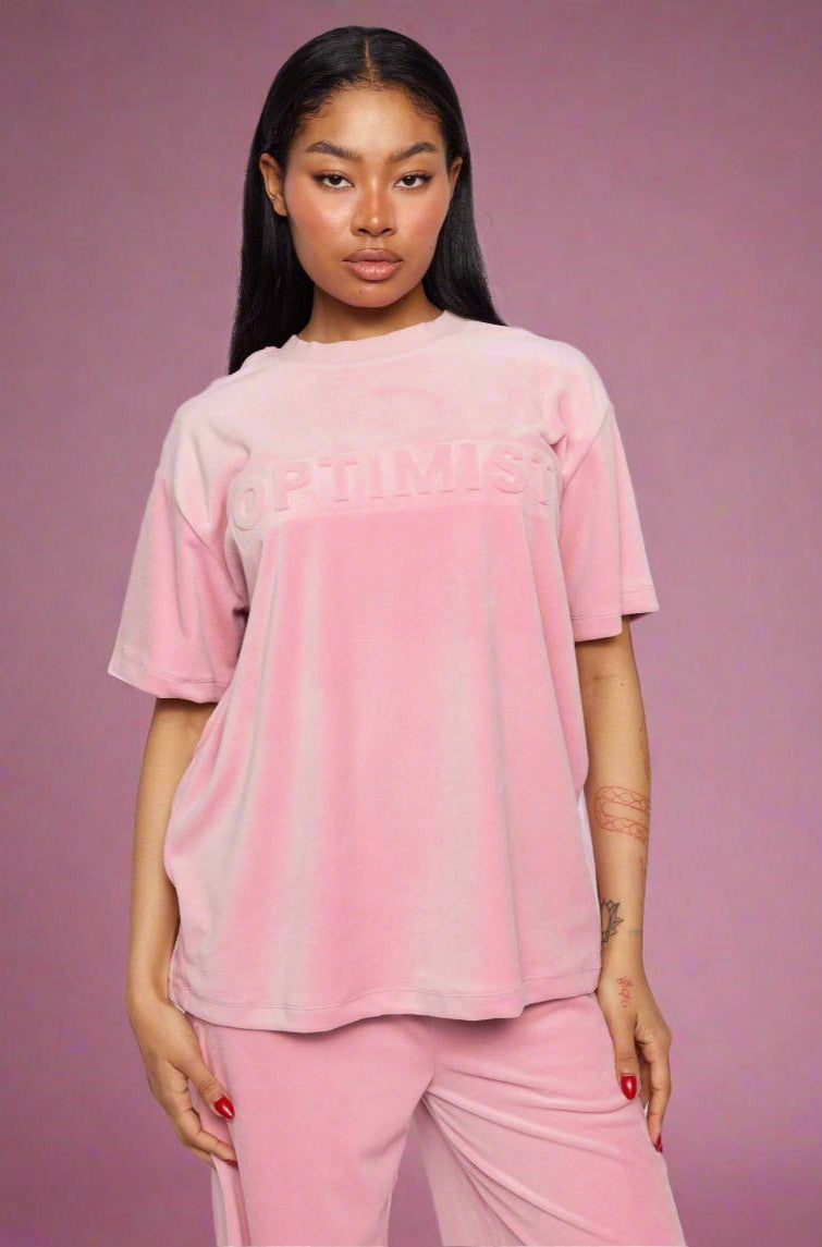 Shop Samii Ryan Samii Ryan Optimist Velour T-Shirt T-Shirts for women – premium loungewear and festival fashion at Spoiled Brat