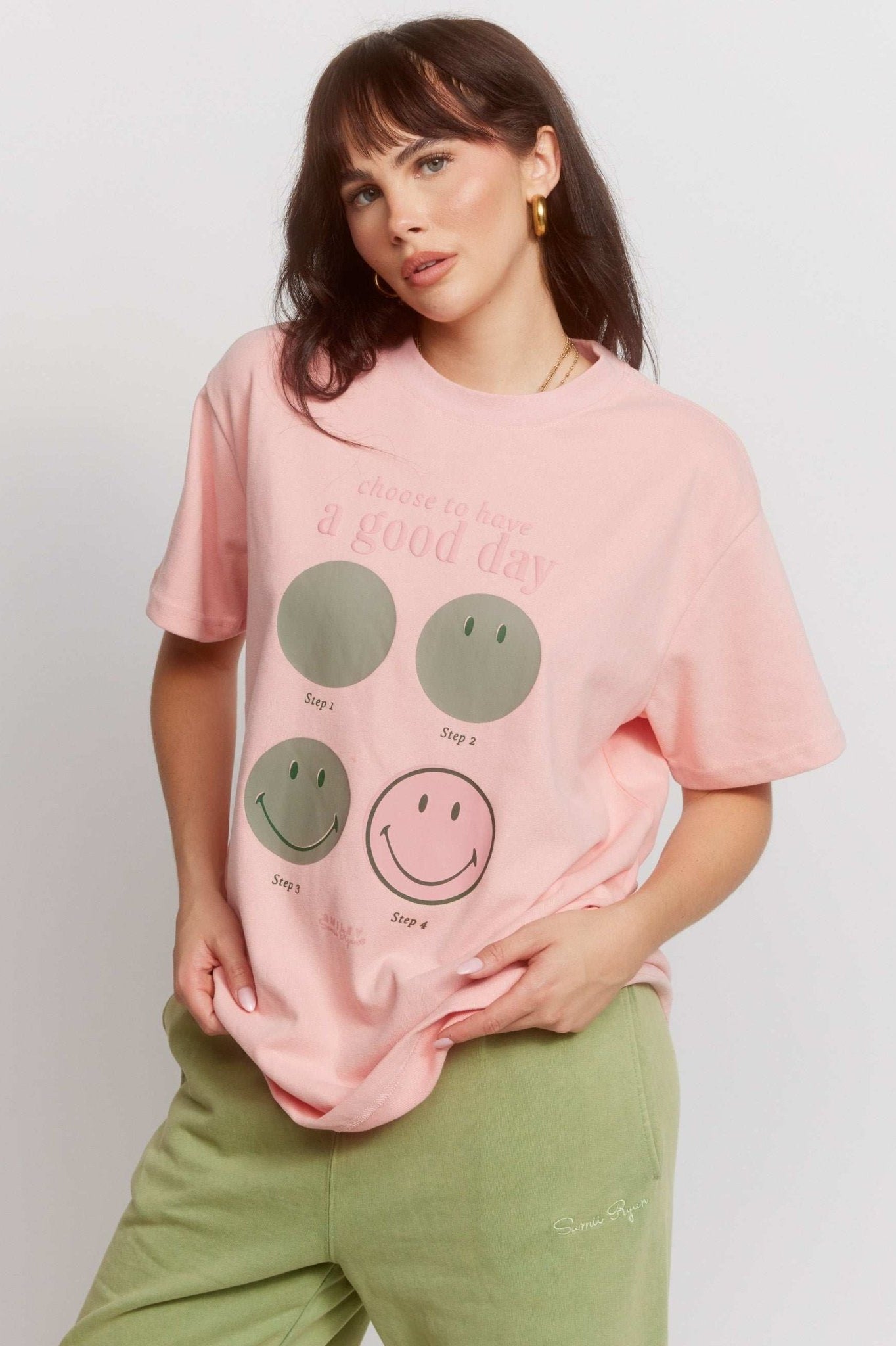 Shop Samii Ryan Samii Ryan Smiley® Good Day Oversized Tee T-Shirts for women – premium loungewear and festival fashion at Spoiled Brat