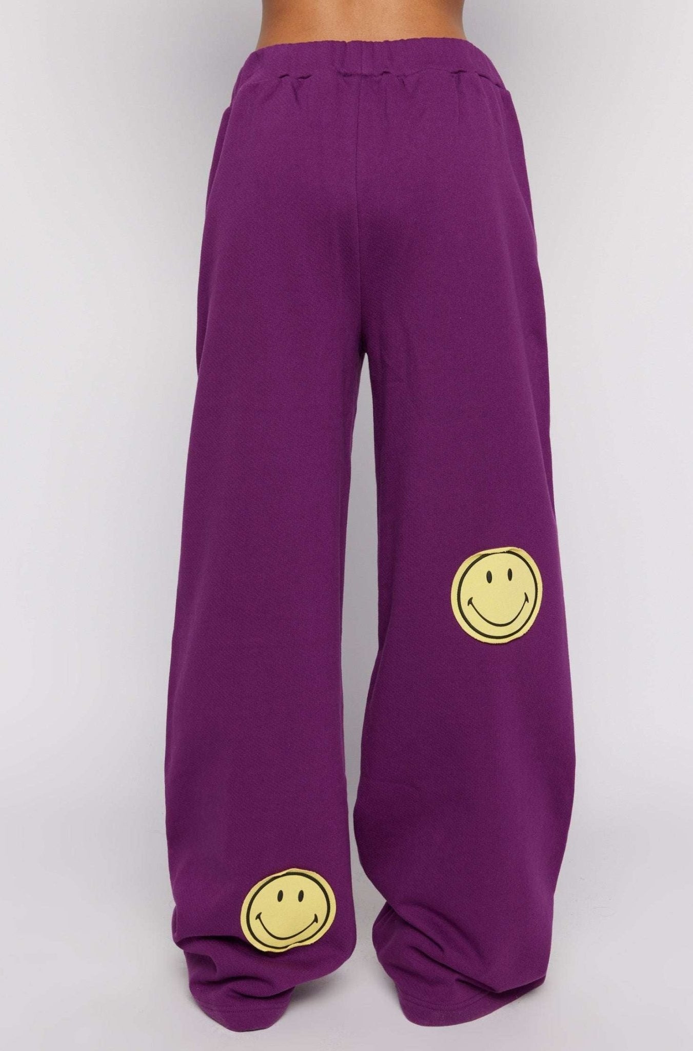 Shop Samii Ryan Samii Ryan Smiley® Straight Leg Purple Jogger Pants Jogger Bottoms for women – premium loungewear and festival fashion at Spoiled Brat