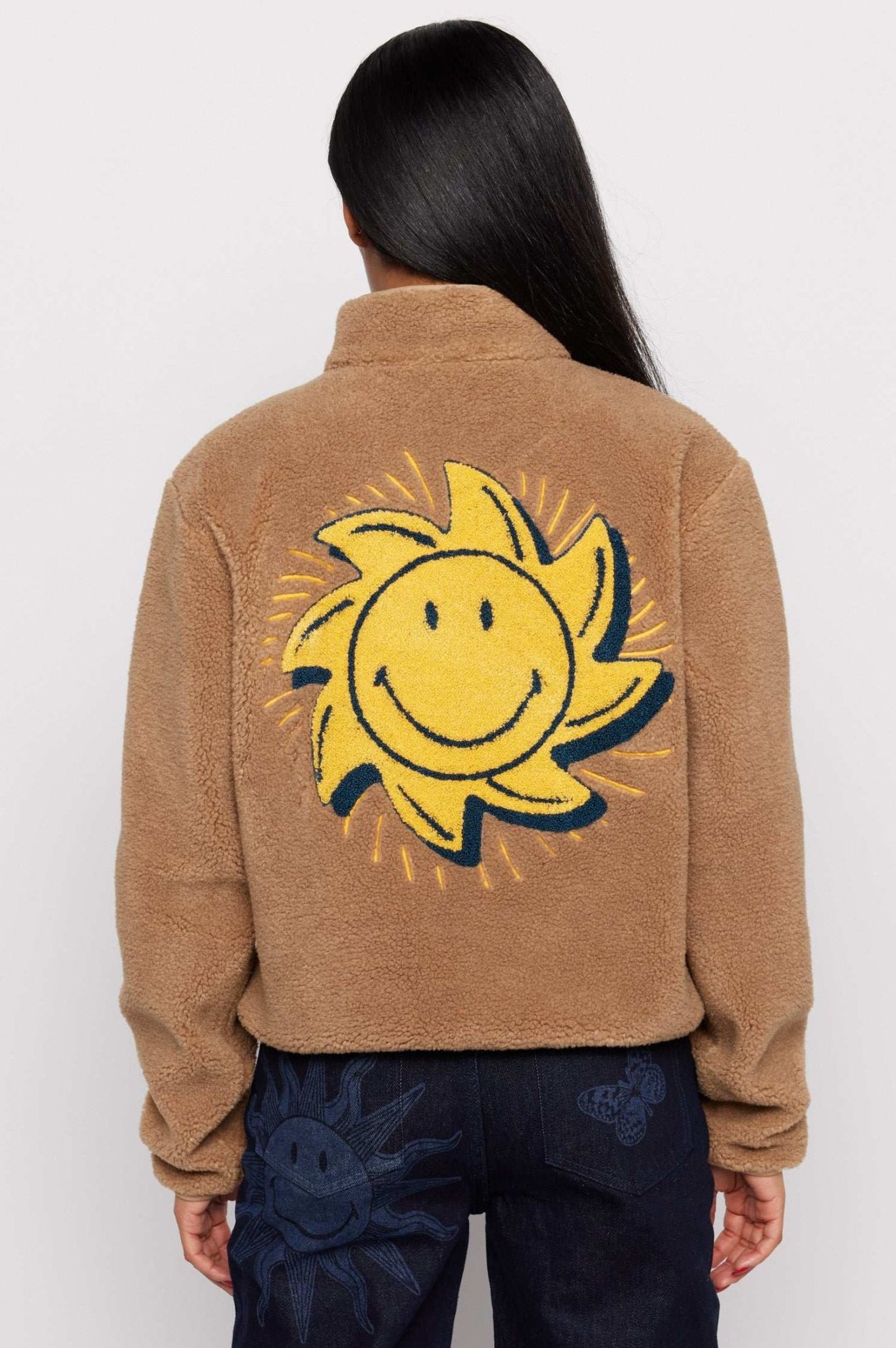 Samii Ryan Smiley® Sunshine Sherpa Jacket as seen on Sarah Jayne Dunn - Spoiled Brat