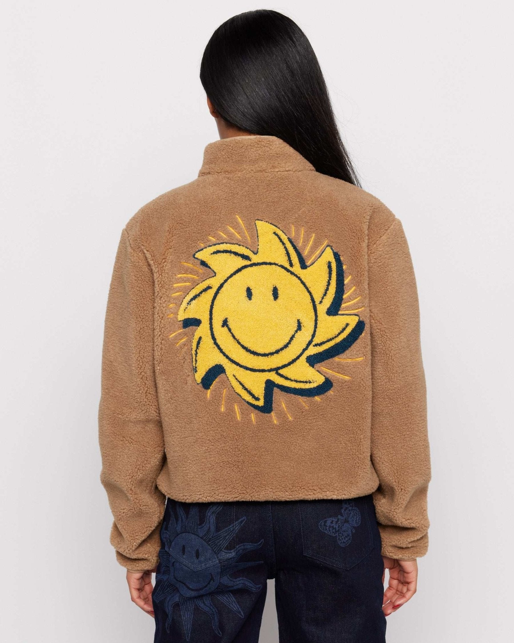 Samii Ryan Smiley® Sunshine Sherpa Jacket as seen on Sarah Jayne Dunn by Samii Ryan – Jacket – S | Spoiled Brat UK