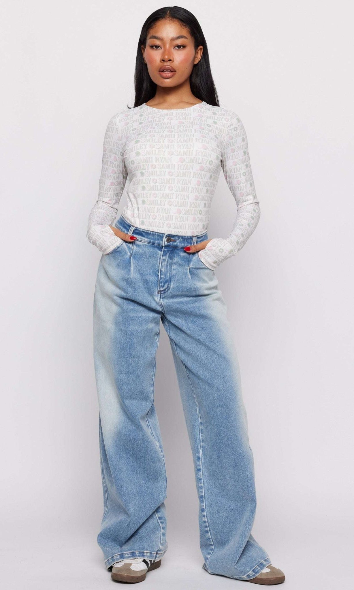 Shop Samii Ryan Samii Ryan x Smiley® Denim Jeans MOM Jeans for women – premium loungewear and festival fashion at Spoiled Brat