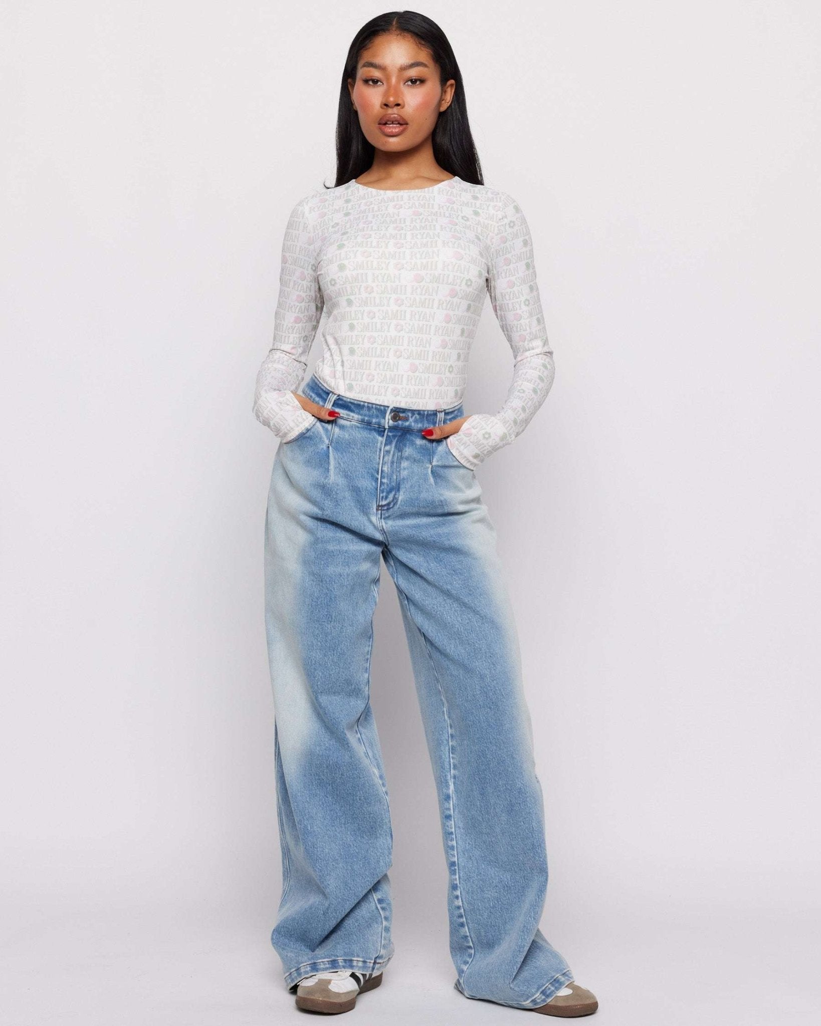 Shop Samii Ryan Samii Ryan x Smiley® Denim Jeans MOM Jeans for women – premium loungewear and festival fashion at Spoiled Brat