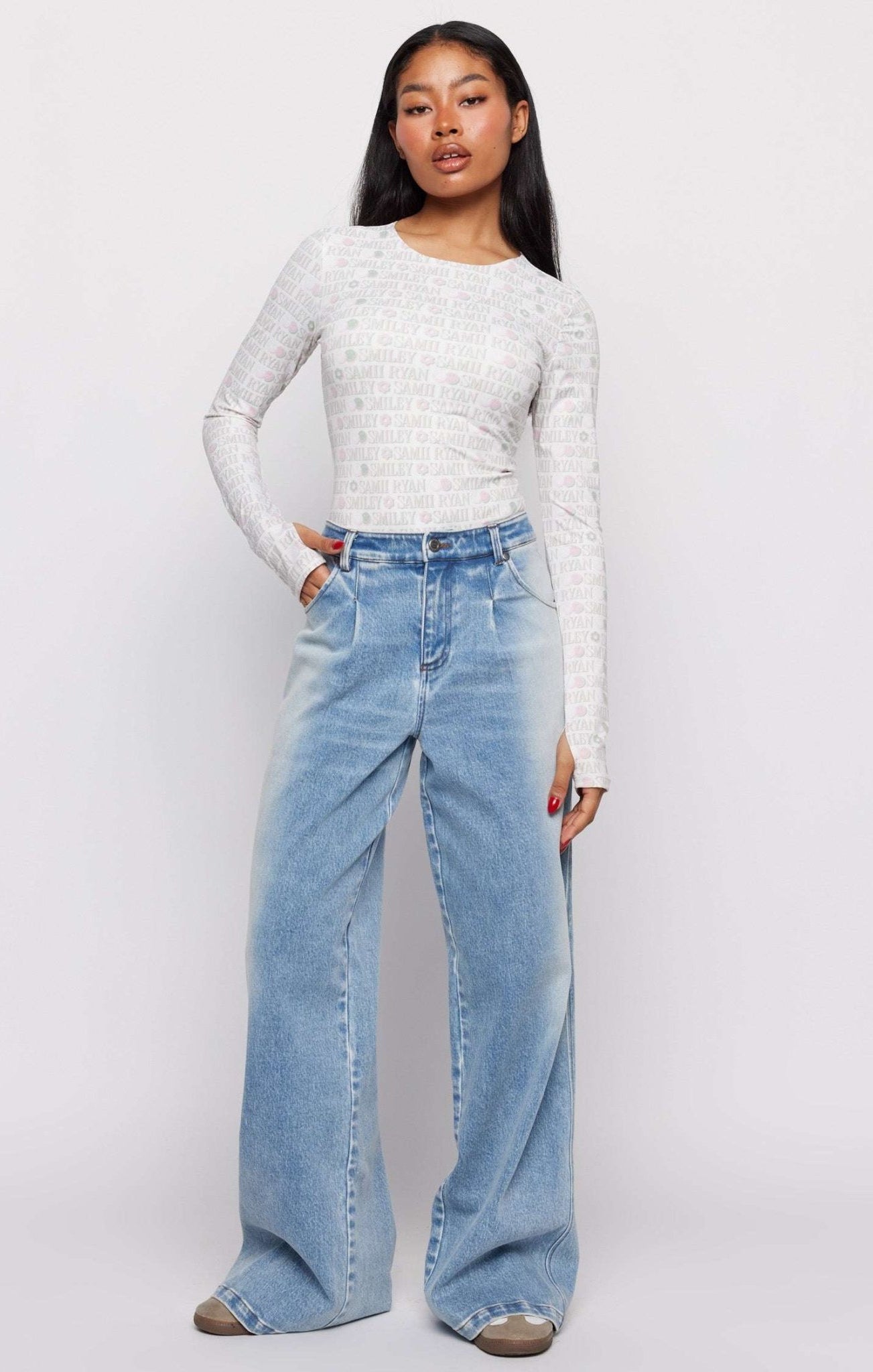Shop Samii Ryan Samii Ryan x Smiley® Denim Jeans MOM Jeans for women – premium loungewear and festival fashion at Spoiled Brat