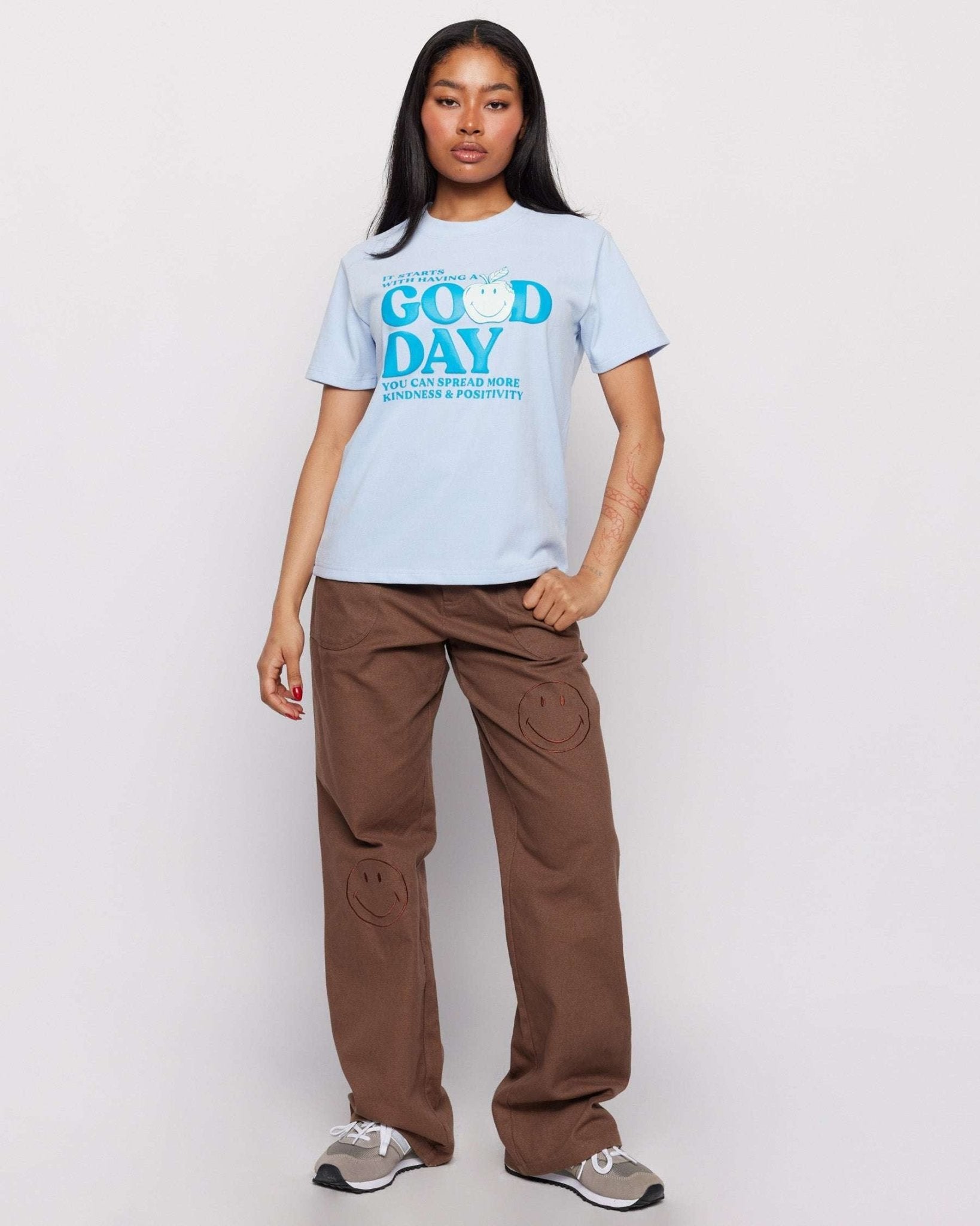 Shop Samii Ryan Samii Ryan x Smiley® Good Day Boxy Tee T-Shirt for women – premium loungewear and festival fashion at Spoiled Brat