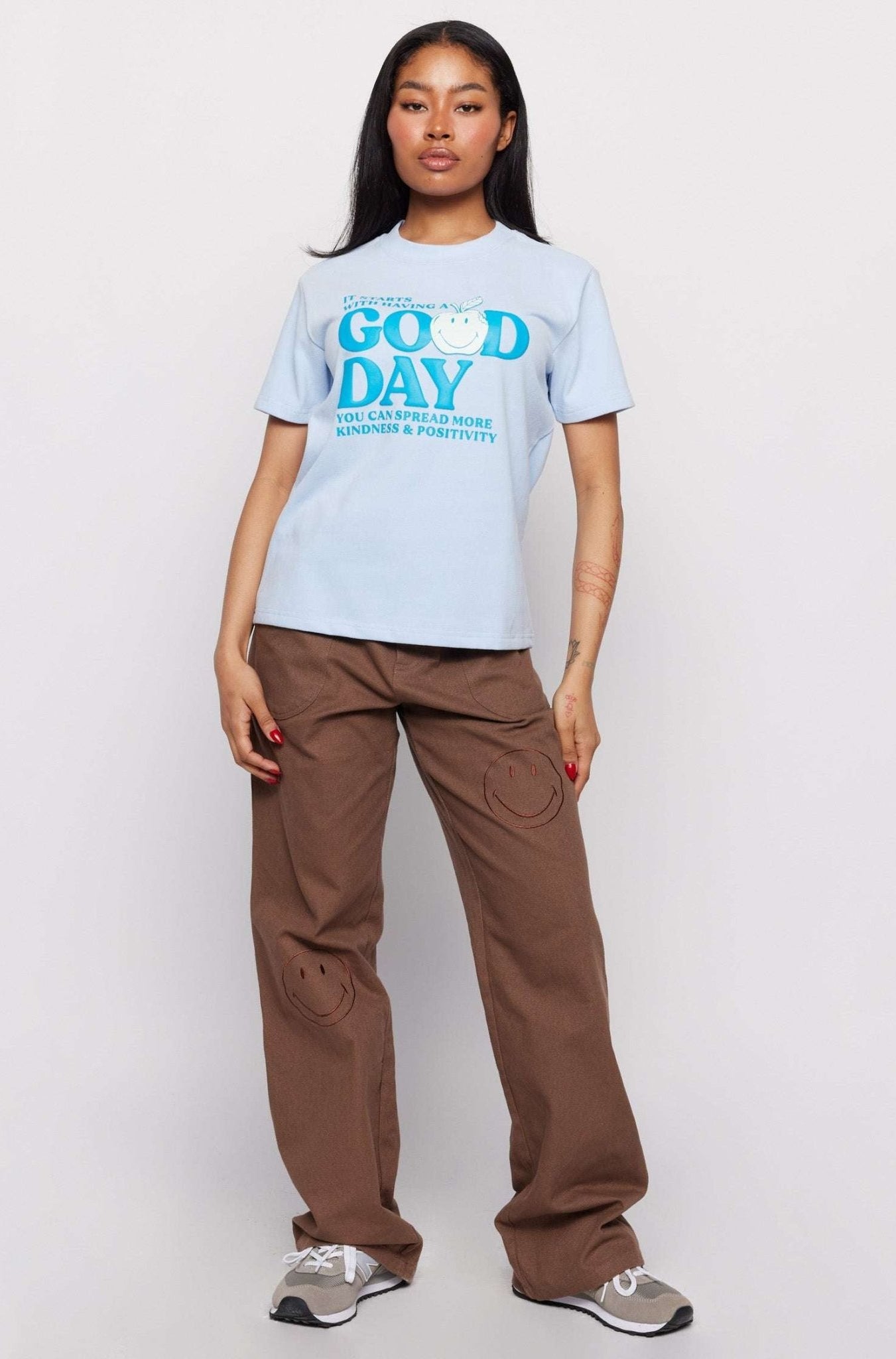 Shop Samii Ryan Samii Ryan x Smiley® Good Day Boxy Tee T-Shirt for women – premium loungewear and festival fashion at Spoiled Brat