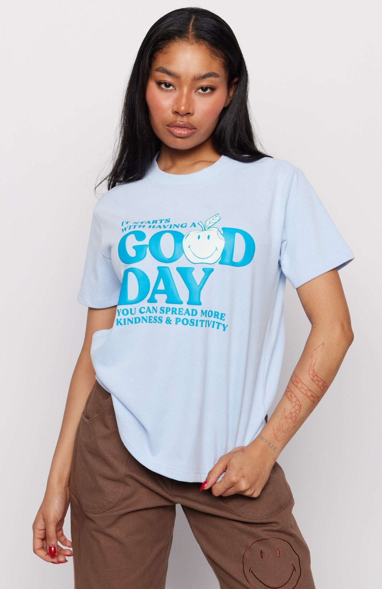 Shop Samii Ryan Samii Ryan x Smiley® Good Day Boxy Tee T-Shirt for women – premium loungewear and festival fashion at Spoiled Brat