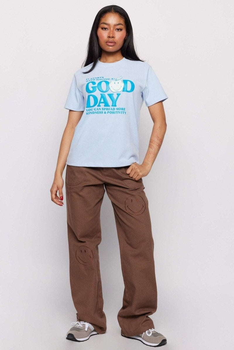 Shop Samii Ryan Samii Ryan x Smiley® Good Day Boxy Tee T-Shirt for women – premium loungewear and festival fashion at Spoiled Brat