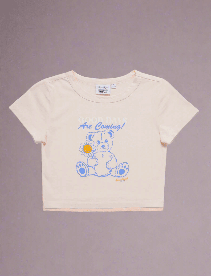 Shop Samii Ryan Samii Ryan x Smileyworld® Good Days Baby Tee T-Shirt for women – premium loungewear and festival fashion at Spoiled Brat