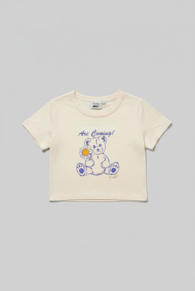 Shop Samii Ryan Samii Ryan x Smileyworld® Good Days Baby Tee T-Shirt for women – premium loungewear and festival fashion at Spoiled Brat