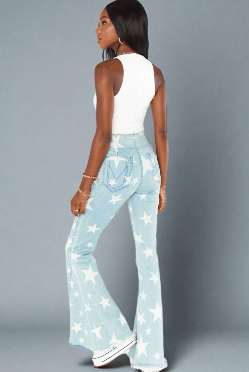 Shop Show Me Your Mumu Show Me Your Mumu Berkeley Star Bells Flared Jeans Jeans for women – premium loungewear and festival fashion at Spoiled Brat