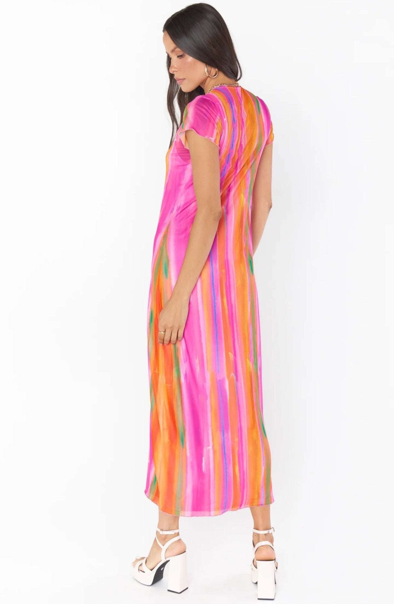 Shop Show Me Your Mumu Show Me Your Mumu Molly Rainbow Midi Dress Midi Dress for women – premium loungewear and festival fashion at Spoiled Brat