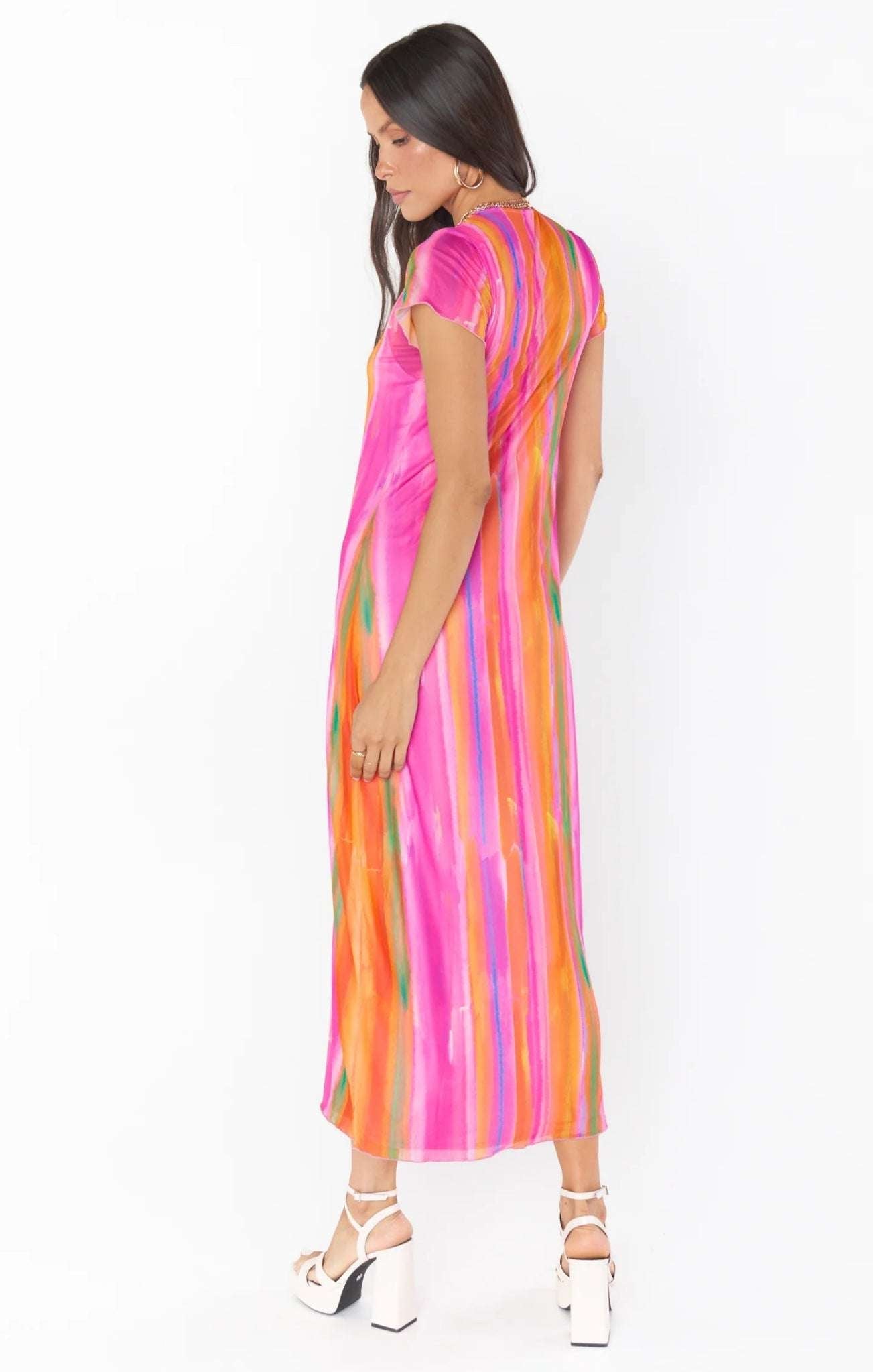 Shop Show Me Your Mumu Show Me Your Mumu Molly Rainbow Midi Dress Midi Dress for women – premium loungewear and festival fashion at Spoiled Brat