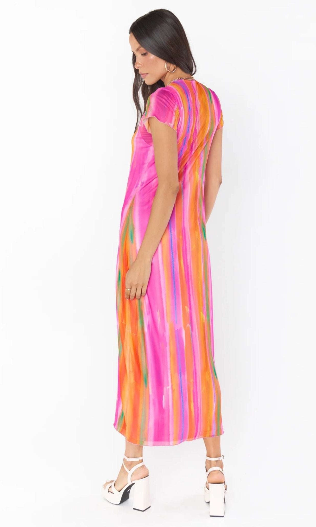 Shop Show Me Your Mumu Show Me Your Mumu Molly Rainbow Midi Dress Midi Dress for women – premium loungewear and festival fashion at Spoiled Brat