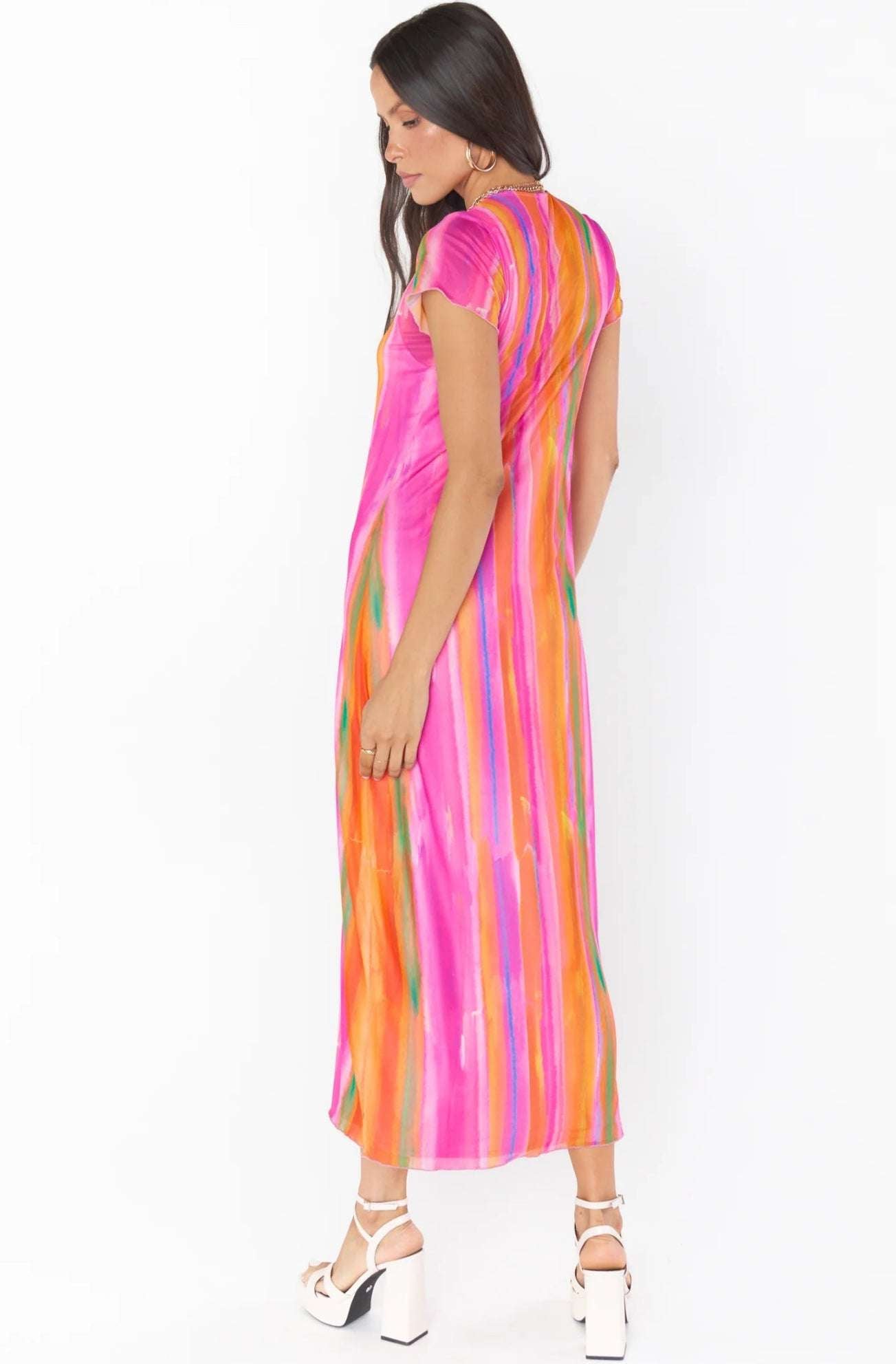 Show Me Your Mumu Molly Rainbow Midi Dress Midi Dress by Show Me Your Mumu as seen on celebrities