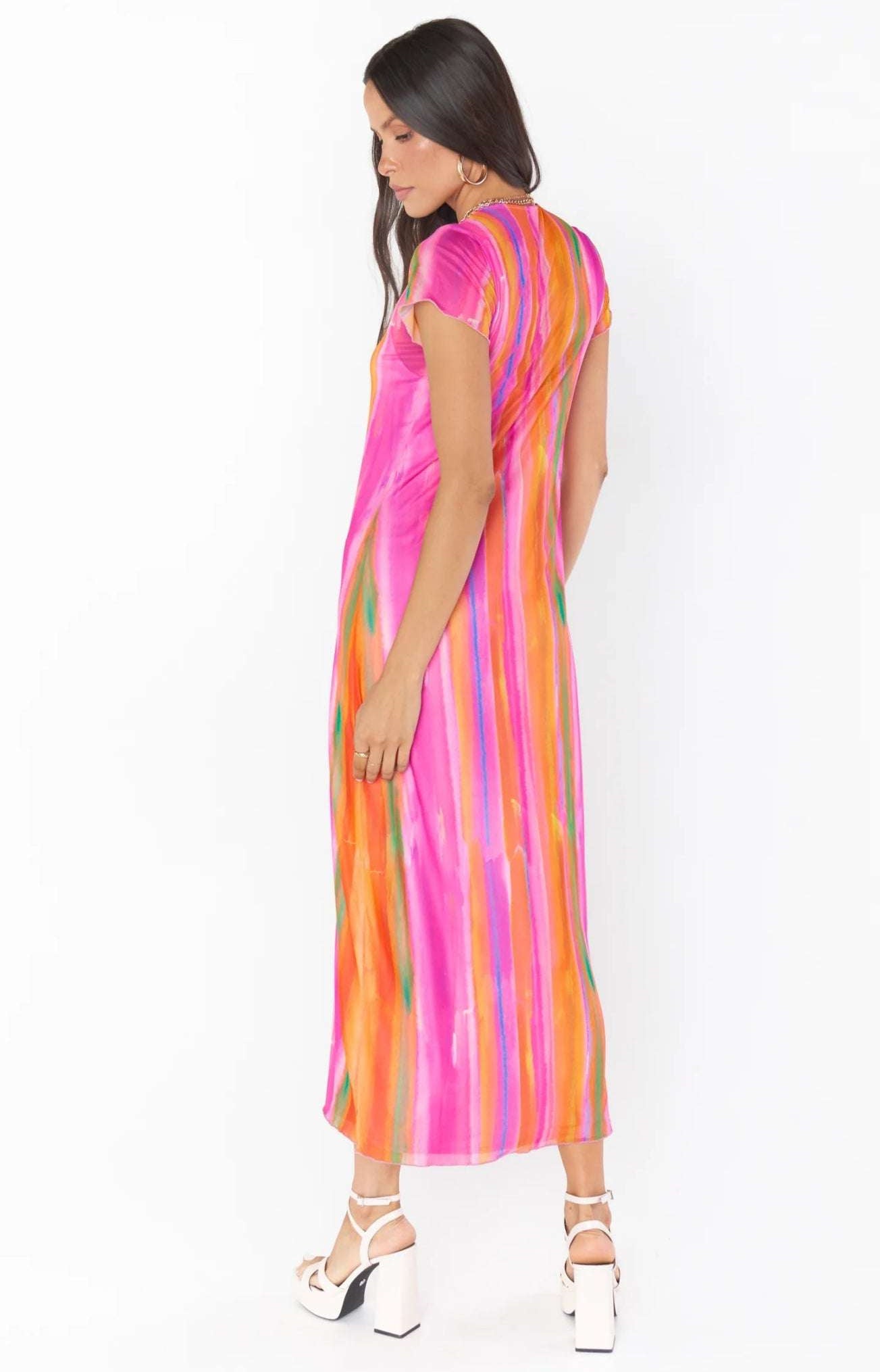 Show Me Your Mumu Molly Rainbow Midi Dress Midi Dress by Show Me Your Mumu as seen on celebrities