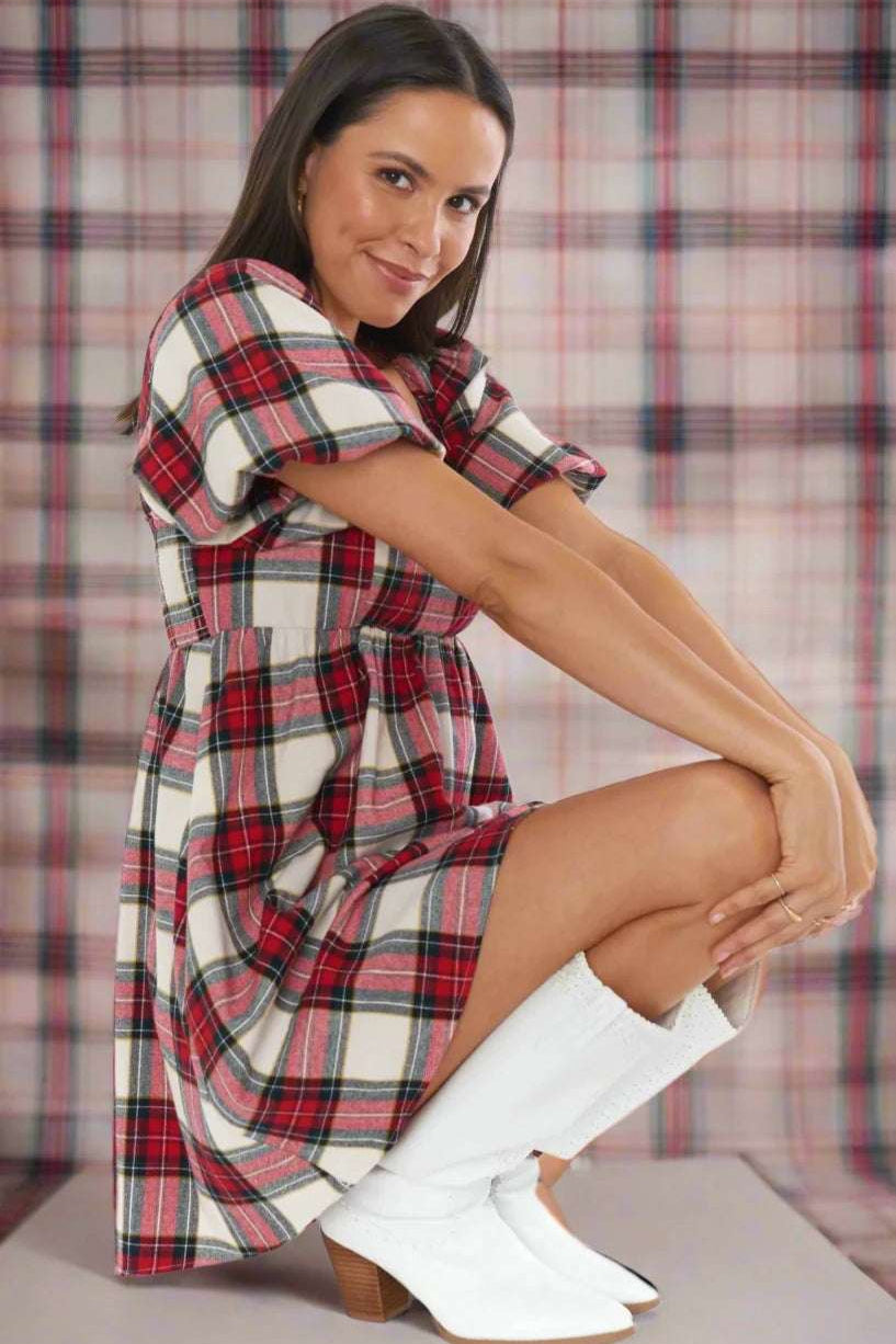 Show Me Your Mumu Smitten Tartan Babydoll Dress Party Dress by Show Me Your Mumu as seen on celebrities