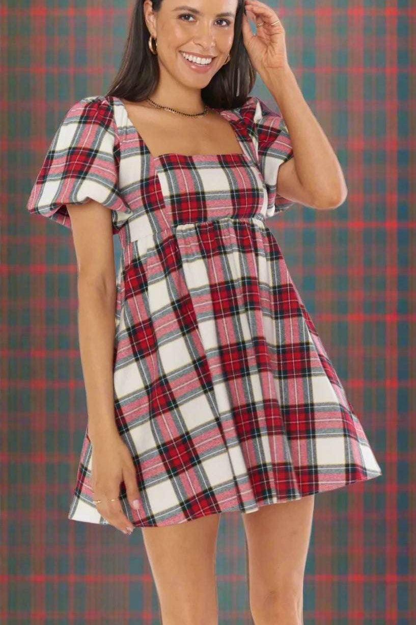 Show Me Your Mumu Smitten Tartan Babydoll Dress Party Dress by Show Me Your Mumu as seen on celebrities