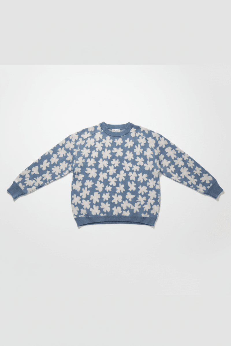 Shop Spiritual Gangster Spiritual Gangster Floral Jacquard Boxy Raglan Pullover Sweater for women – premium loungewear and festival fashion at Spoiled Brat