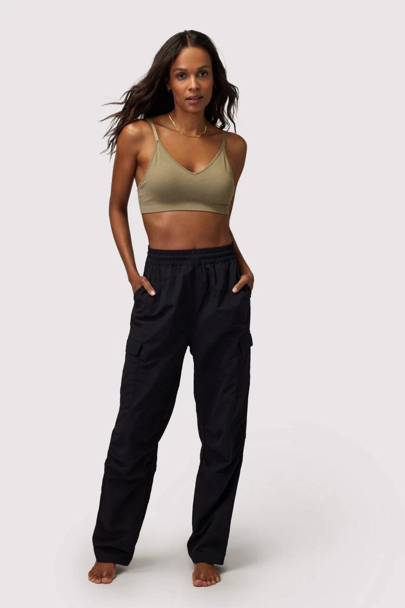 Shop Spiritual Gangster Spiritual Gangster Journey Cargo Pants in Black Cargo Pants for women – premium loungewear and festival fashion at Spoiled Brat