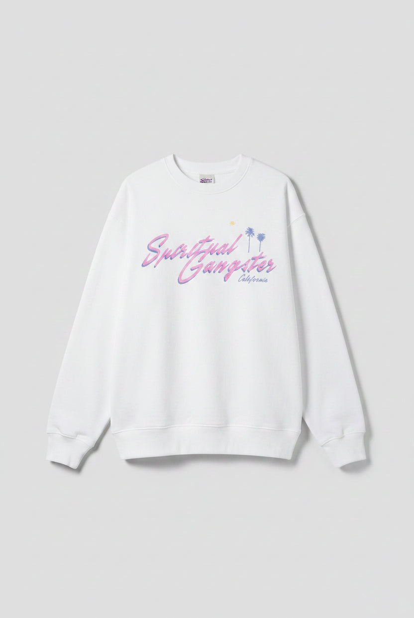 Shop Spiritual Gangster Spiritual Gangster SG Palm LA Brea Crew Sweatshirt for women – premium loungewear and festival fashion at Spoiled Brat