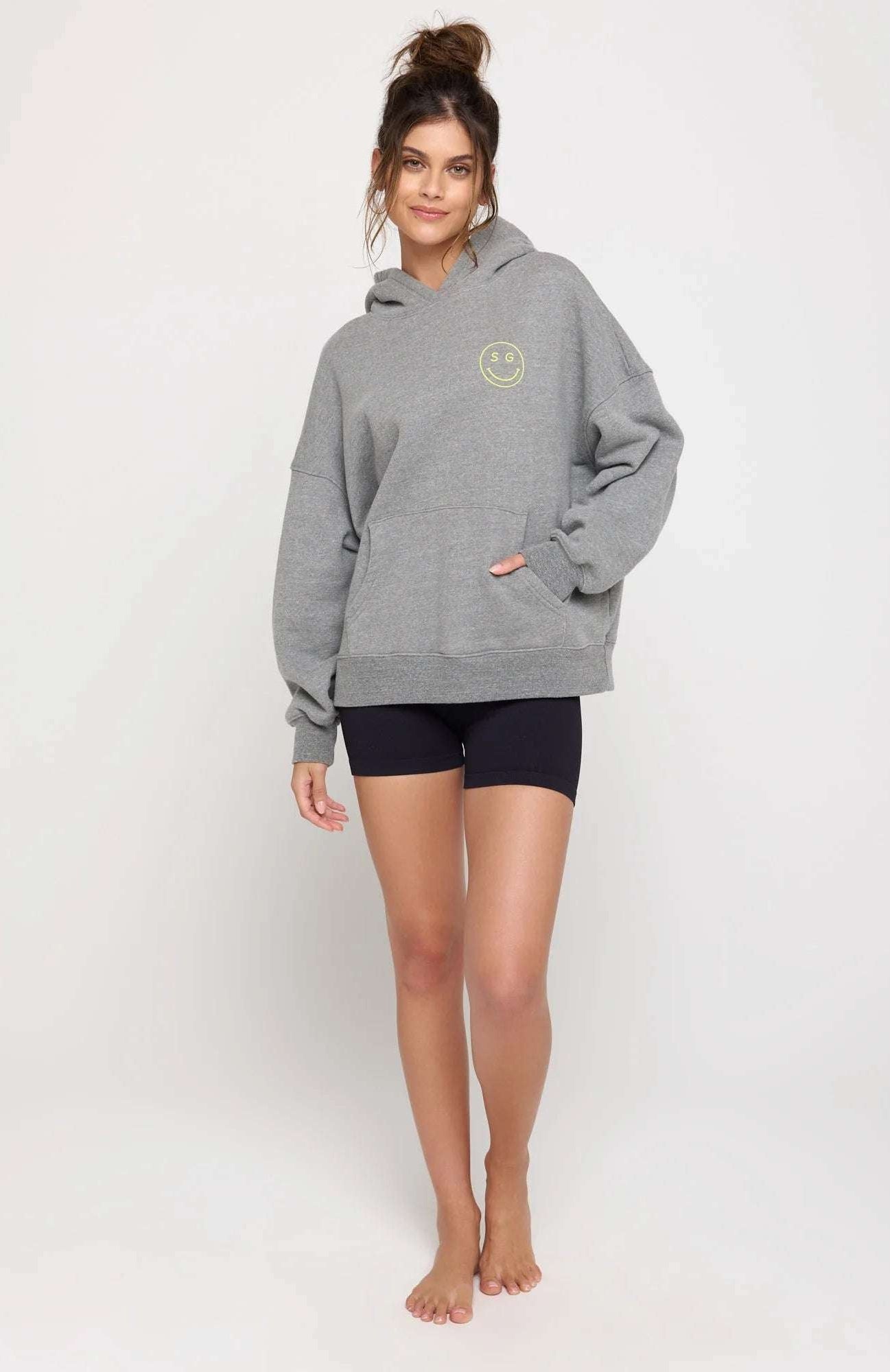 Shop Spiritual Gangster Spiritual Gangster SG Smiley Easy Hoodie Hooded Sweatshirt for women – premium loungewear and festival fashion at Spoiled Brat