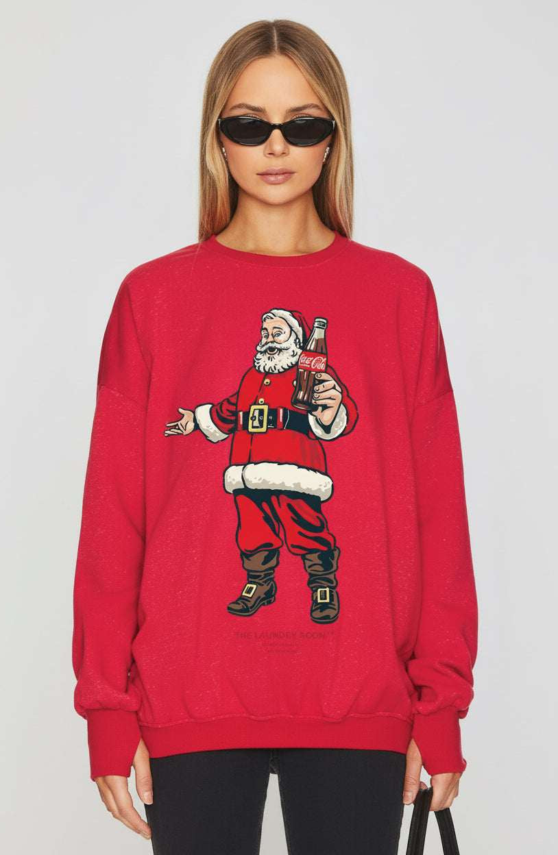 Shop The Laundry Room The Laundry Room Coca - Cola Santa's Here Jumper Jumper for women – premium loungewear and festival fashion at Spoiled Brat