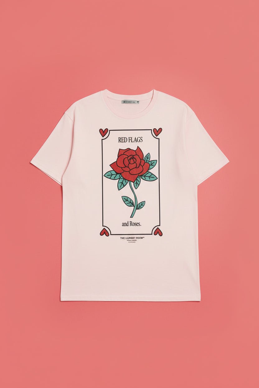 The Laundry Room Red Flags And Roses Oversized Tee - Spoiled Brat